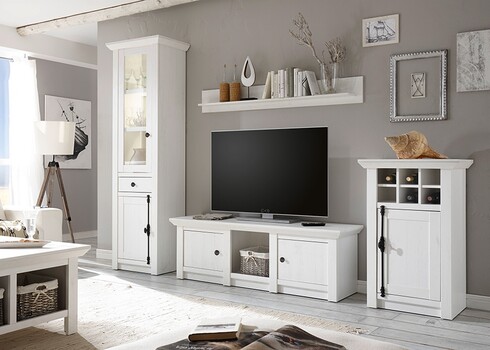 Vitriinkapp WESTERLAND valge mänd, 63x45xH207 cm