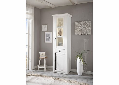 Vitriinkapp WESTERLAND valge mänd, 63x45xH207 cm