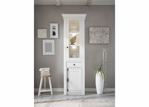 Vitriinkapp WESTERLAND valge mänd, 63x45xH207 cm