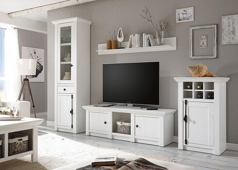 Kummut WESTERLAND valge mänd, 63x45xH100 cm