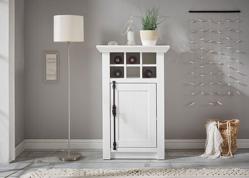 Kummut WESTERLAND valge mänd, 63x45xH100 cm