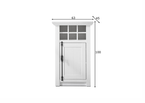 Kummut WESTERLAND valge mänd, 63x45xH100 cm