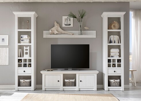 Tv-alus WESTERLAND valge mänd, 152x45xH51 cm