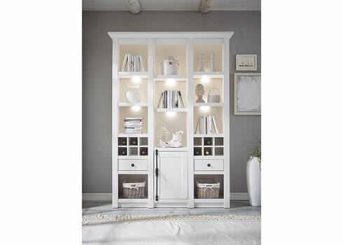 Kapp-riiul WESTERLAND valge mänd, 147x45xH207 cm