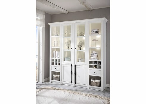 Vitriinkapp WESTERLAND valge mänd, 194x45xH207 cm