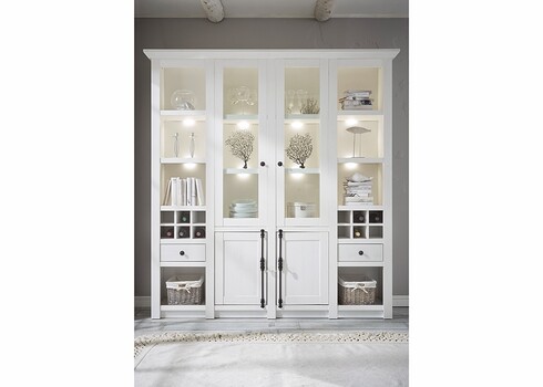 Vitriinkapp WESTERLAND valge mänd, 194x45xH207 cm