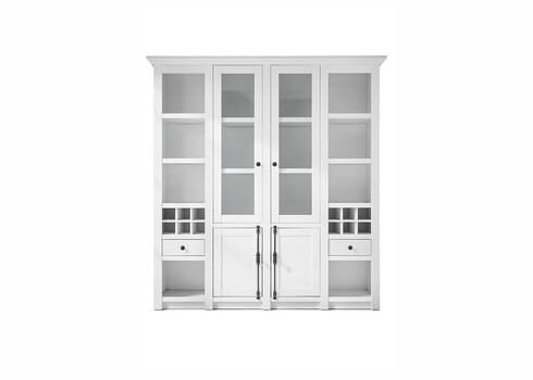 Vitriinkapp WESTERLAND valge mänd, 194x45xH207 cm