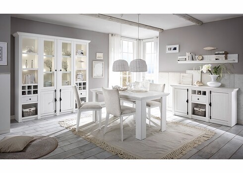 Vitriinkapp WESTERLAND valge mänd, 194x45xH207 cm