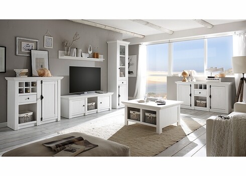 Diivanilaud WESTERLAND valge mänd, 93x93xH50 cm