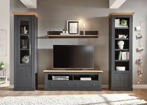 Kapp-riiul WESTMINSTER tumehall / tamm, 61x42xH202 cm