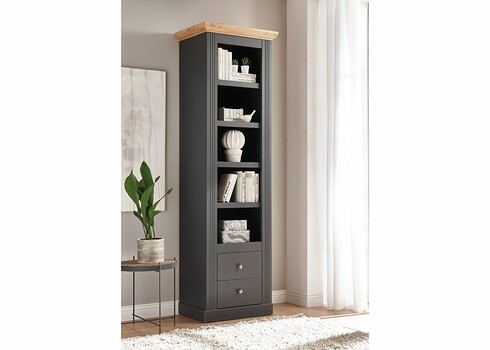 Kapp-riiul WESTMINSTER tumehall / tamm, 61x42xH202 cm