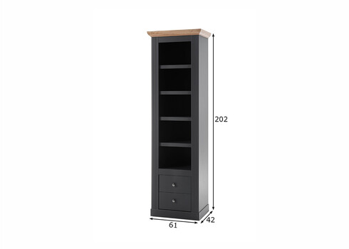 Kapp-riiul WESTMINSTER tumehall / tamm, 61x42xH202 cm