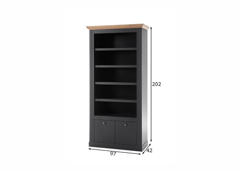 Kapp-riiul WESTMINSTER tumehall / tamm, 97x42xH202 cm