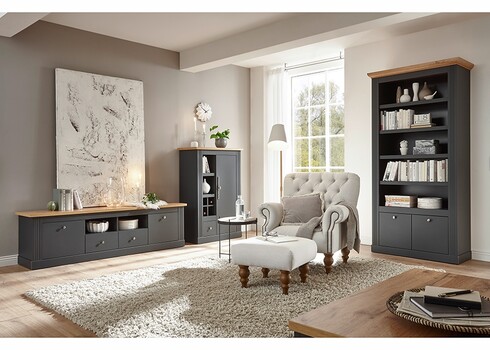 Kapp-riiul WESTMINSTER tumehall / tamm, 97x42xH202 cm