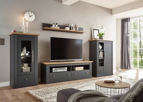 Vitriinkapp WESTMINSTER tumehall / tamm, 58x42xH122 cm