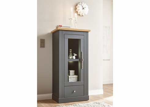 Vitriinkapp WESTMINSTER tumehall / tamm, 58x42xH122 cm