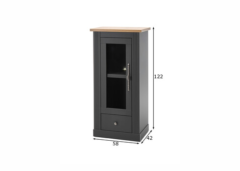Vitriinkapp WESTMINSTER tumehall / tamm, 58x42xH122 cm