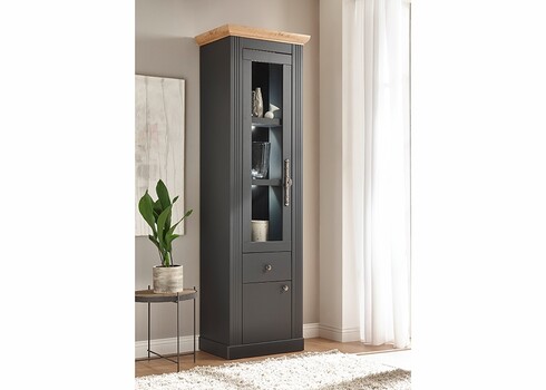 Vitriinkapp WESTMINSTER tumehall / tamm, 61x42xH202 cm