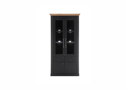 Vitriinkapp WESTMINSTER tumehall / tamm, 97x42xH202 cm