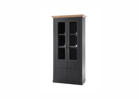 Vitriinkapp WESTMINSTER tumehall / tamm, 97x42xH202 cm