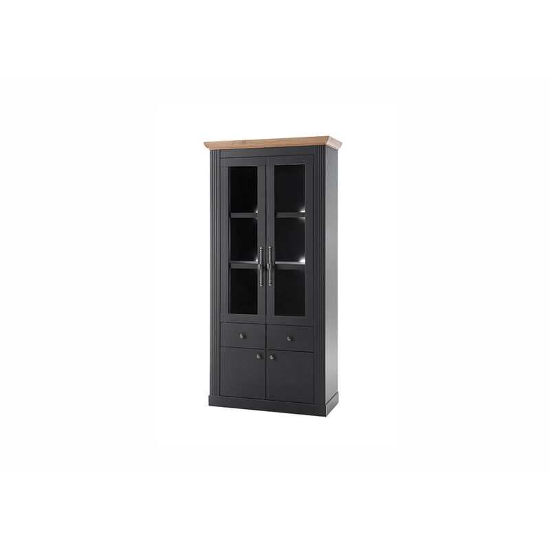 Vitriinkapp WESTMINSTER tumehall / tamm, 97x42xH202 cm