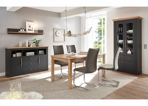 Vitriinkapp WESTMINSTER tumehall / tamm, 97x42xH202 cm