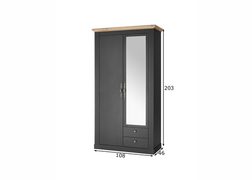 Esikukapp WESTMINSTER tumehall / tamm, 108x46xH203 cm