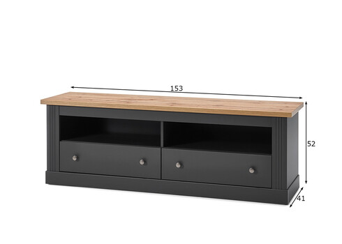 Tv-alus WESTMINSTER tumehall / tamm, 153x41xH52 cm