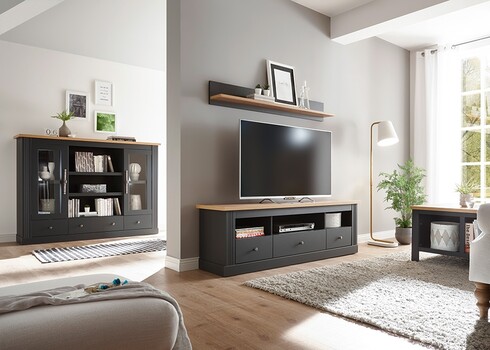 Tv-alus WESTMINSTER tumehall / tamm, 162x41xH52 cm