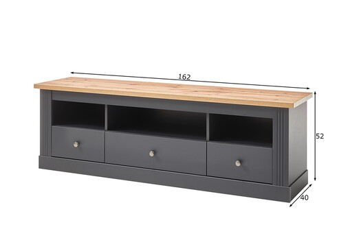 Tv-alus WESTMINSTER tumehall / tamm, 162x41xH52 cm