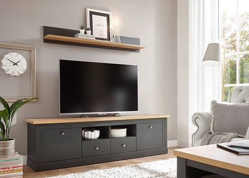 Tv-alus WESTMINSTER tumehall / tamm, 180x41xH52 cm