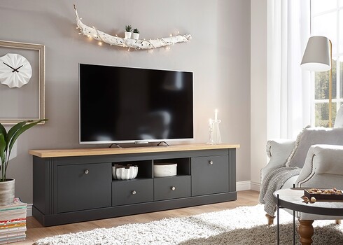 Tv-alus WESTMINSTER tumehall / tamm, 180x41xH52 cm