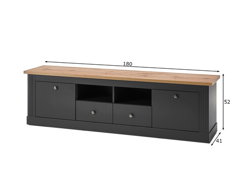 Tv-alus WESTMINSTER tumehall / tamm, 180x41xH52 cm