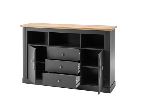 Kummut WESTMINSTER tumehall / tamm, 150x42xH96 cm