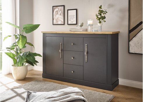 Kummut WESTMINSTER tumehall / tamm, 150x42xH96 cm