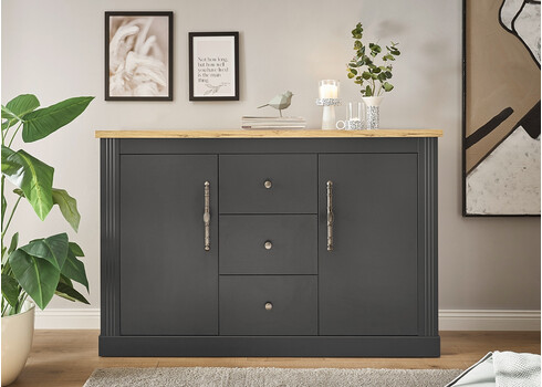 Kummut WESTMINSTER tumehall / tamm, 150x42xH96 cm