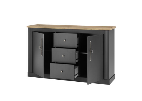 Kummut WESTMINSTER tumehall / tamm, 150x42xH96 cm