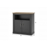 Kummut WESTMINSTER tumehall / tamm, 92x45xH95 cm