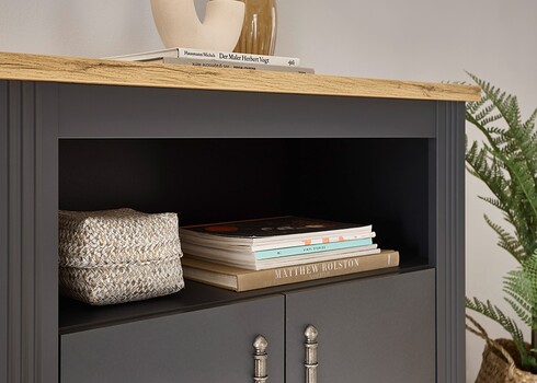 Kummut WESTMINSTER tumehall / tamm, 92x45xH95 cm