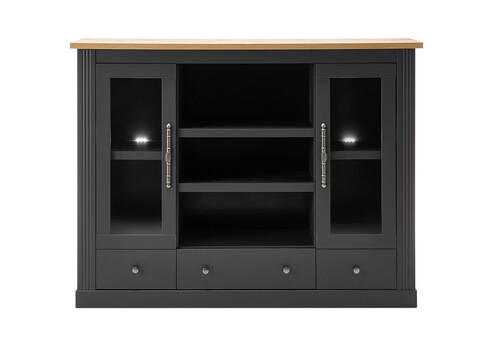 Vitriinkapp WESTMINSTER tumehall / tamm, 160x42xH122 cm