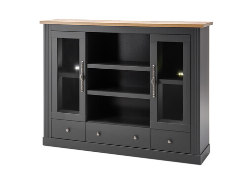 Vitriinkapp WESTMINSTER tumehall / tamm, 160x42xH122 cm