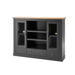 Vitriinkapp WESTMINSTER tumehall / tamm, 160x42xH122 cm