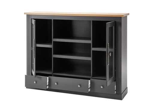 Vitriinkapp WESTMINSTER tumehall / tamm, 160x42xH122 cm