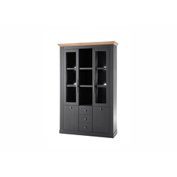 Puhvetkapp WESTMINSTER tumehall / tamm, 129x42xH202 cm