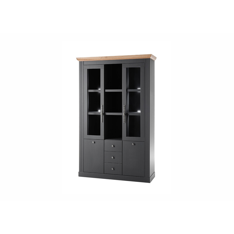 Puhvetkapp WESTMINSTER tumehall / tamm, 129x42xH202 cm