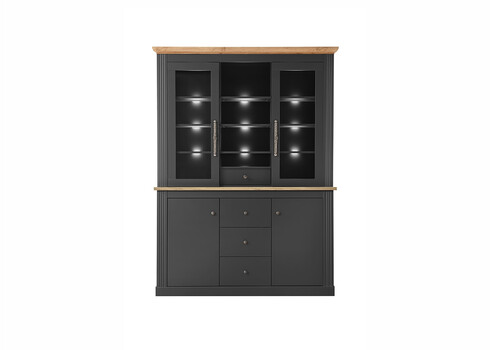 Puhvetkapp WESTMINSTER tumehall / tamm, 153x42xH205 cm