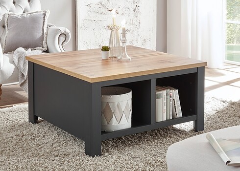 Diivanilaud WESTMINSTER tumehall / tamm, 93x93xH50 cm