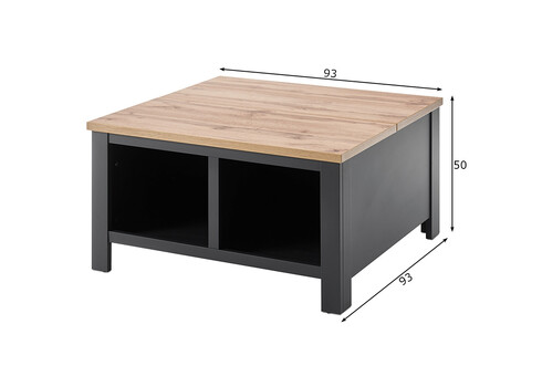 Diivanilaud WESTMINSTER tumehall / tamm, 93x93xH50 cm