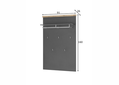Esikunagi WESTMINSTER tumehall / tamm, 91x26xH160 cm