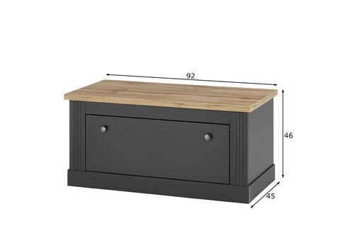 Esikupink WESTMINSTER tumehall / tamm, 92x45xH46 cm